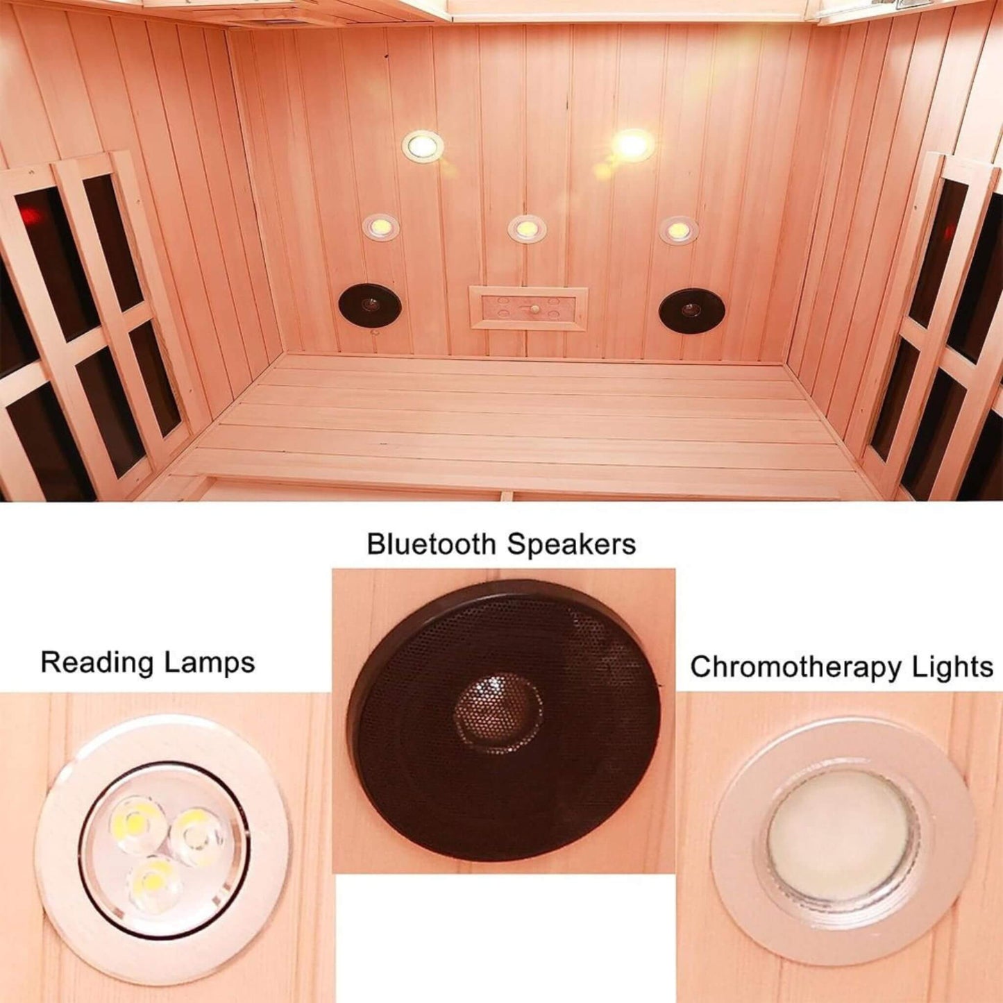 Thermora Orien Premium 2-Person Low EMF FAR-Infrared Heat Wood Home Personal Spa Sauna With Ceramic Heaters, 1760W (SAK25714)