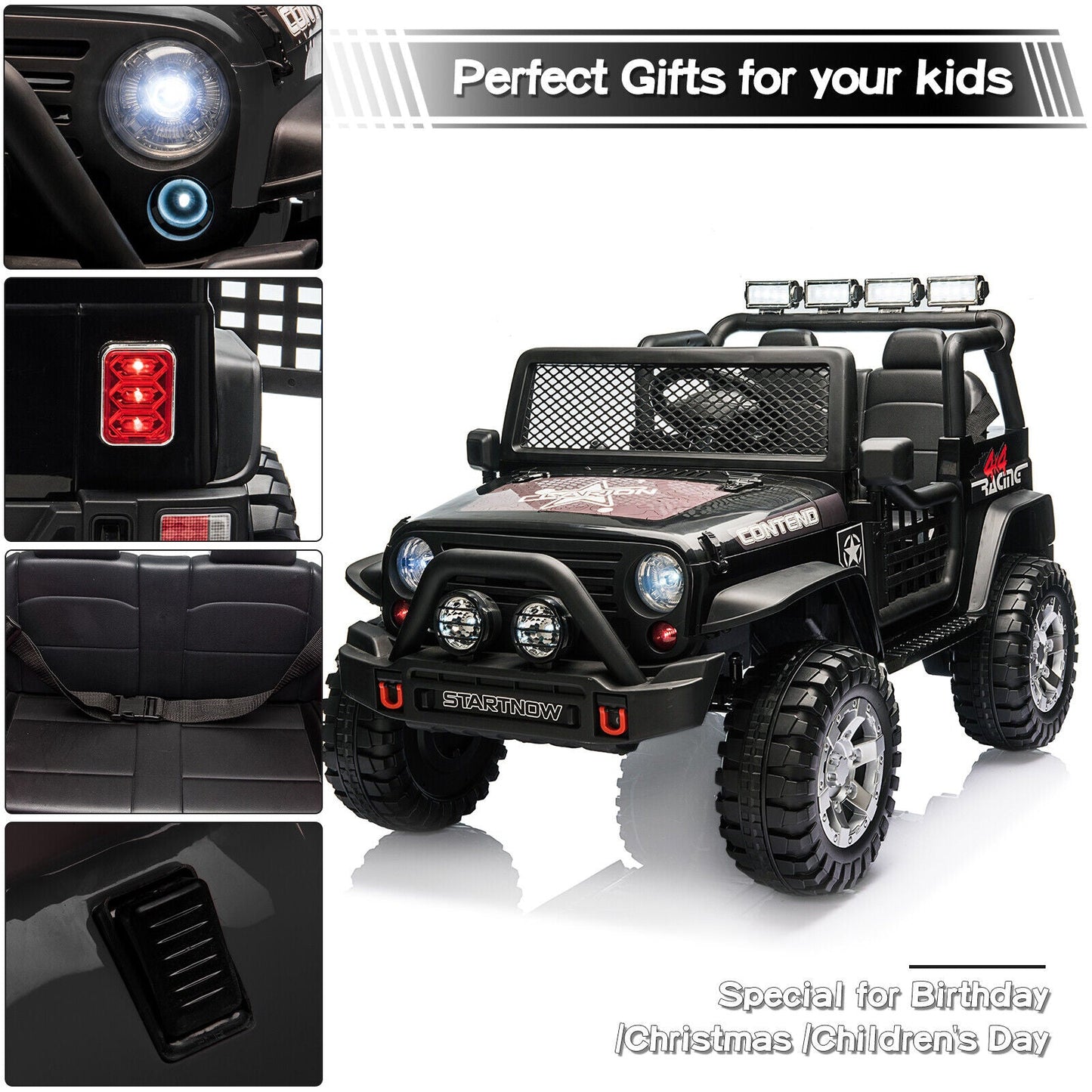 2-Seater 12V Electric Ride-On Jeep for Kids with Remote Control