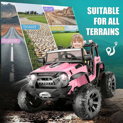2-Seater 24V Electric Ride-On Car for Kids with Remote Control - Pink