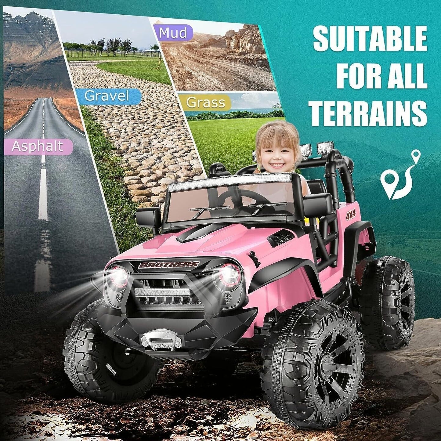 2-Seater 24V Electric Ride-On Truck for Kids with Bluetooth and 2x200W Motors - 103 Features Included