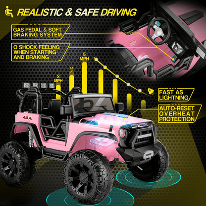 2-Seater 24V Electric Ride-On Truck for Kids with Bluetooth and 2x200W Motors - 103 Features Included