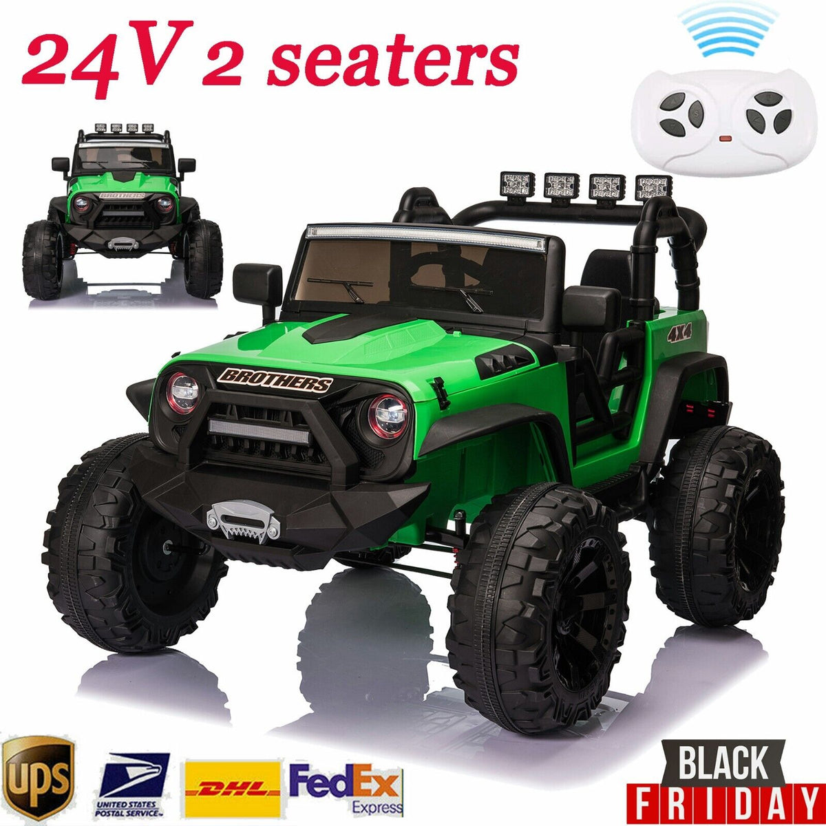 2-Seater 24V Electric Ride-On Truck for Kids - 400W Motor, Realistic Design