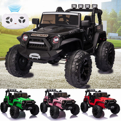 2-Seater 24V Electric Ride-On Truck with Bluetooth and Remote Control for Kids