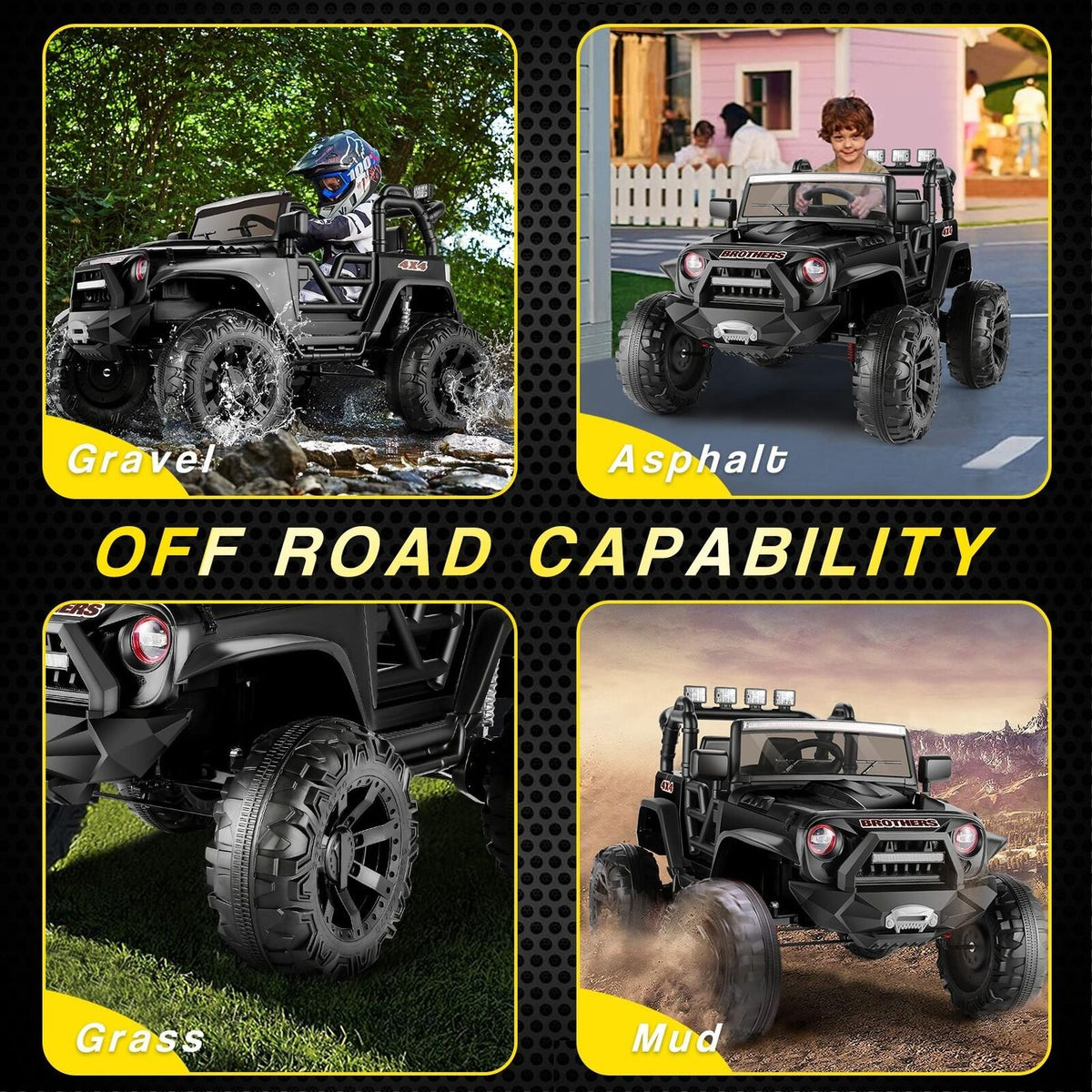 2-Seater 24V Electric Ride-On Truck with Remote Control and 3 Speed Options (2x200W)