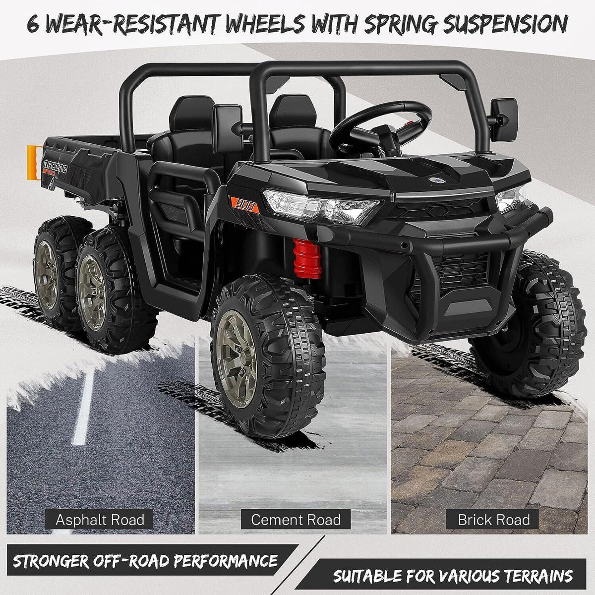 2-Seater 24V Electric UTV Car with 4WD and Dump Bed for Kids - Powerful Off-Road Vehicle