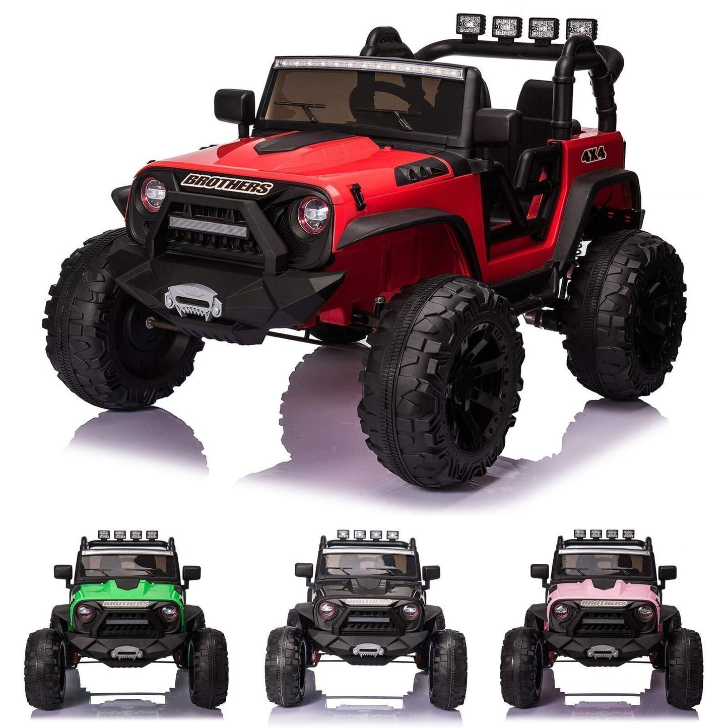 400W 2-Seater Electric Ride-On Jeep with LED Lights, MP3 Player, and Remote Control for Kids (24V)