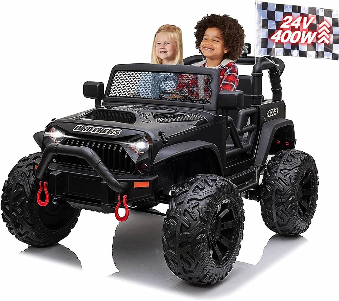 Premium 2 Seater Ride On Car for Kids with Remote Control, LED Lights, and MP3 Player - 24V 400W