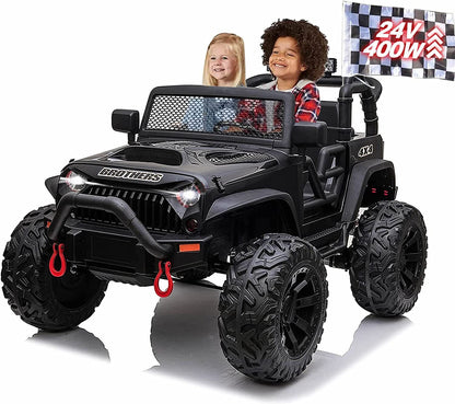 Premium 2 Seater Ride On Car for Kids with Remote Control, LED Lights, and MP3 Player - 24V 400W