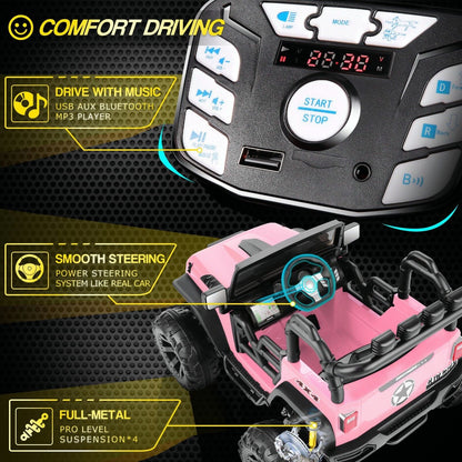 2-Seater Electric Truck Toy for Kids with Remote Control - 400W 24V 9AH