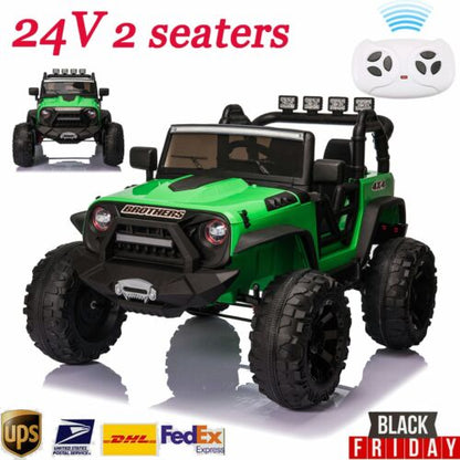 2-Seater 400W Electric Ride-On Truck for Kids with Remote Control, LED Lights, and MP3 Player