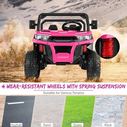 2-Seater Dump Truck Ride-On Toy with 6 Wheels and 24V Battery Power for Kids