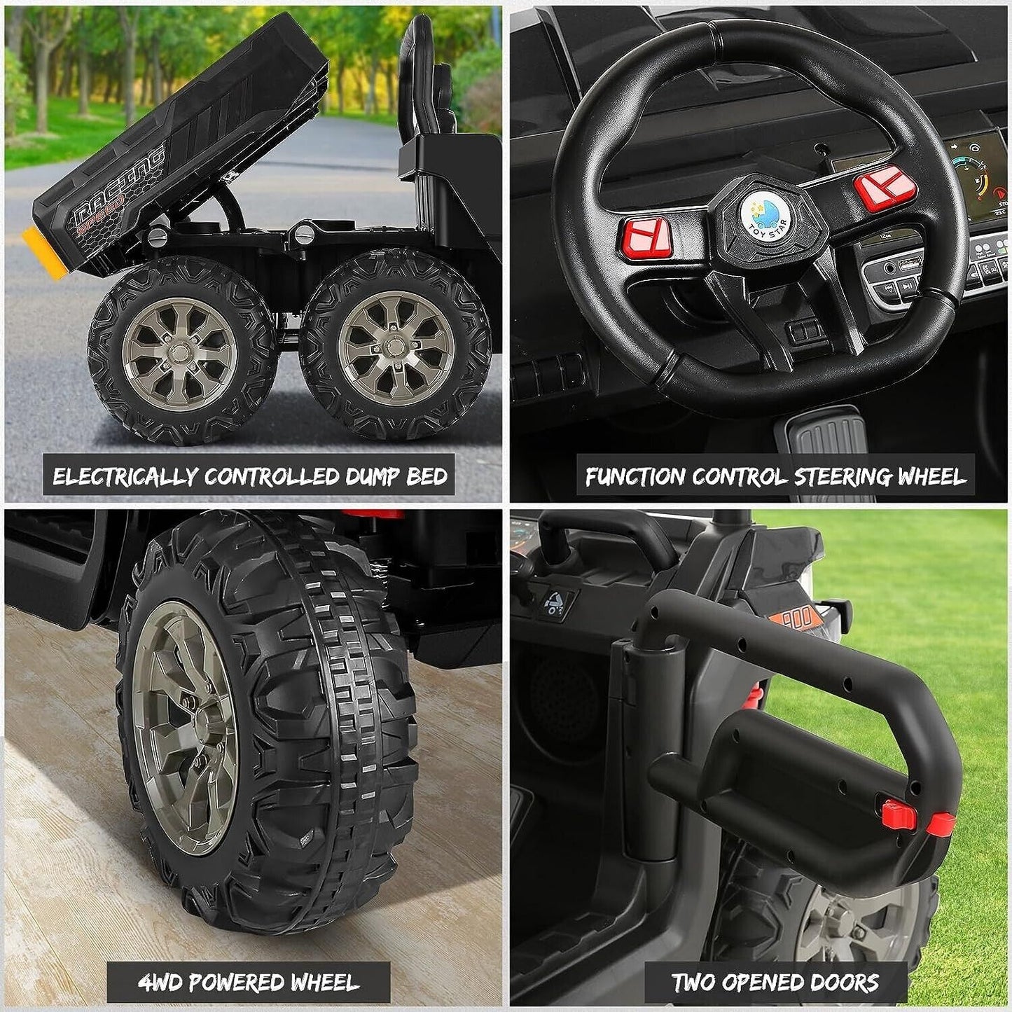 2-Seater Electric Dump Truck UTV with 24V Power and Dump Bed