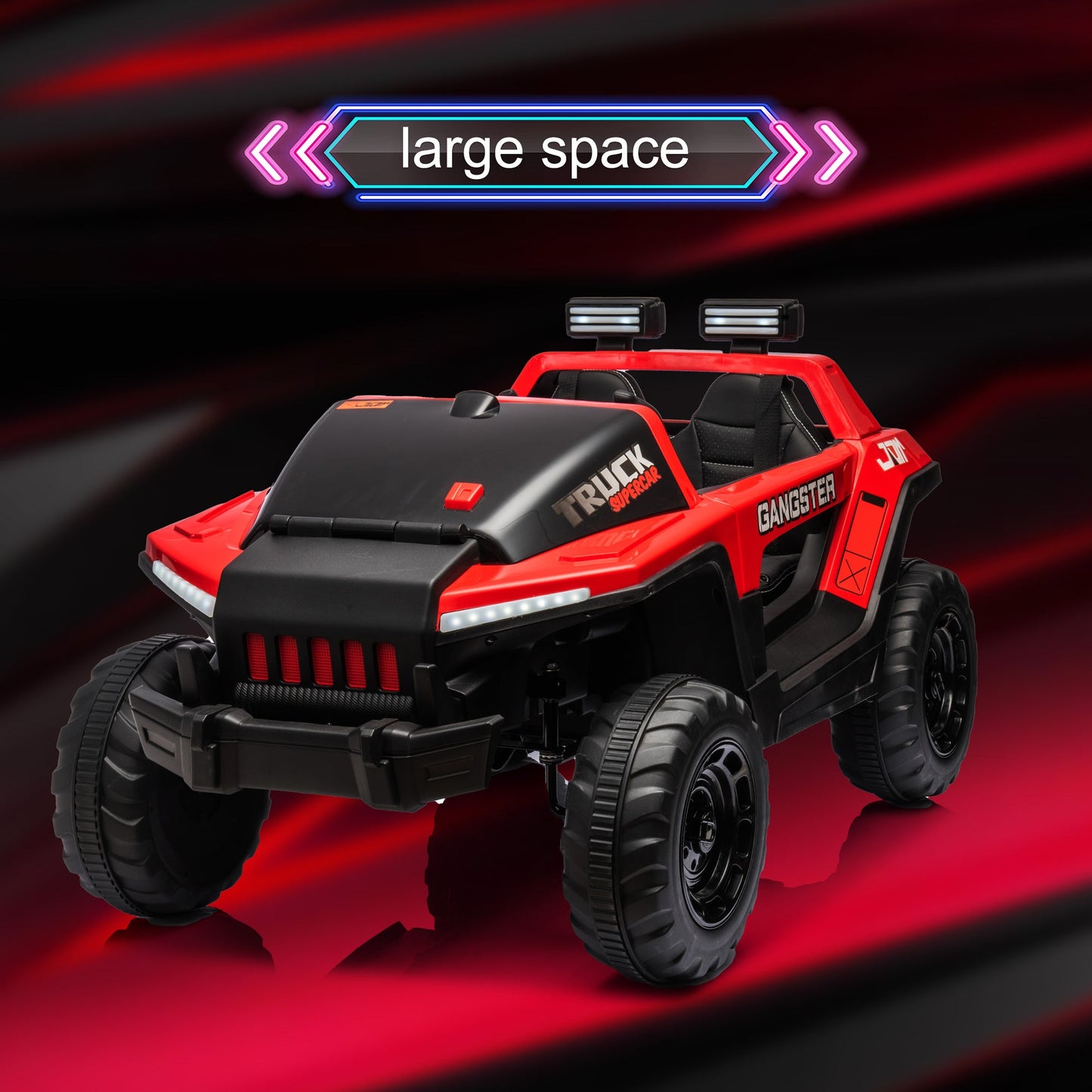 Electric Ride-On Truck for Kids with Remote Control, Music, LED Lights, and USB MP3