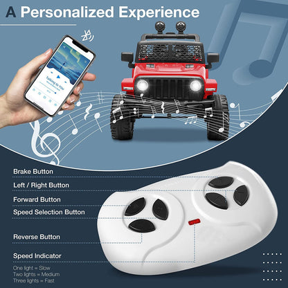 Electric Ride-On Toy Truck for Kids with Remote Control and Bluetooth Connectivity