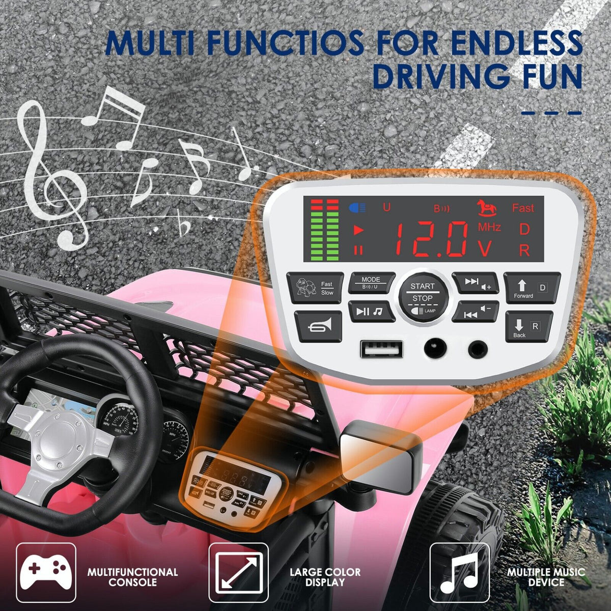 12V Electric Kids Ride On Car with Remote Control and MP3 Player - Perfect Gift for Little Drivers!