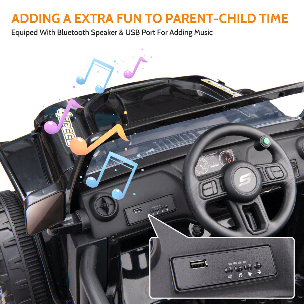 Electric 2-Seater Kids Ride-On Jeep with MP3, LED Lights, and Remote Control - 12V
