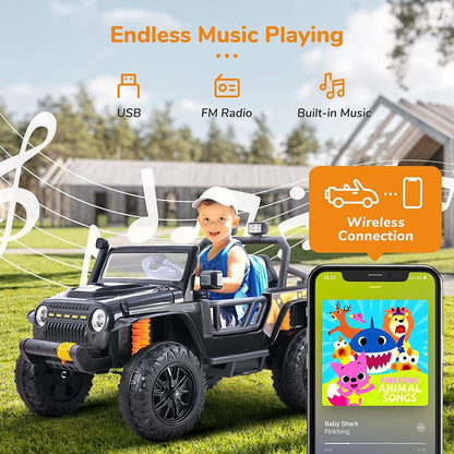 Electric Parent-child Ride On Truck with Remote Control - Perfect Xmas Gift for Kids (12V)