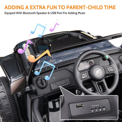 Electric Ride-On Car for Kids with Remote Control, Music, and Lights - 2 Seats, 4 Wheels