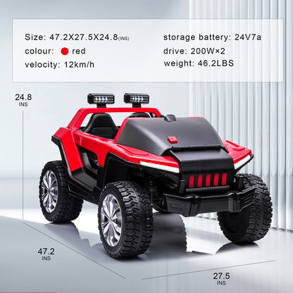 2-Seater Electric Ride-On Car for Kids with USB, Bluetooth, and MP3 Capabilities - 24V Power Wheels