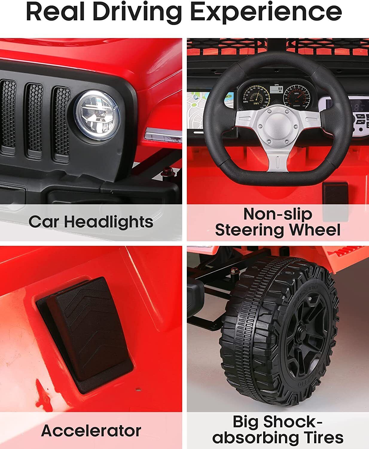 2-Seater 12V Ride On Truck Toy for Kids with Parent Remote and LED Lights