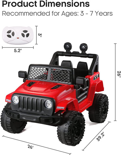 2-Seater 12V Ride On Truck Toy for Kids with Parent Remote and LED Lights