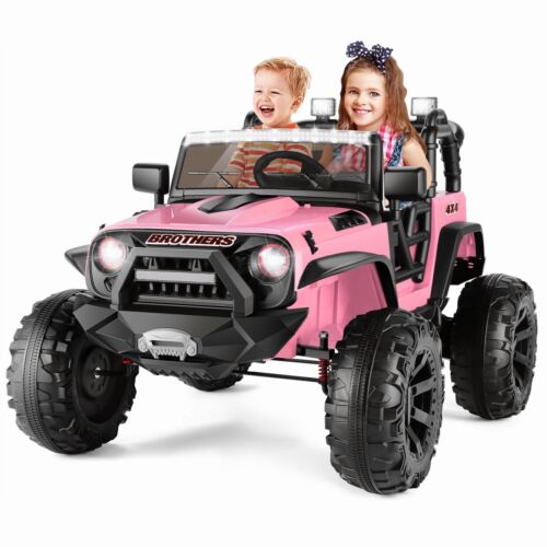 2-Seater Electric Ride-On Car with LED Lights, MP3 Player, and Remote Control for Kids (24V)