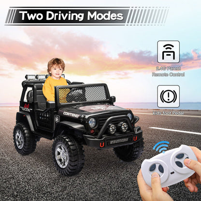 2-Seater Electric Ride-On Jeep for Kids with Remote Control - 12V Toy Truck
