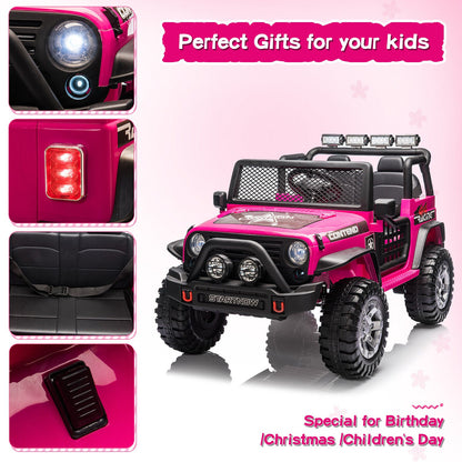 2-Seater Electric Ride On Jeep Toy with USB, Bluetooth, and Remote Control for Kids (12V)