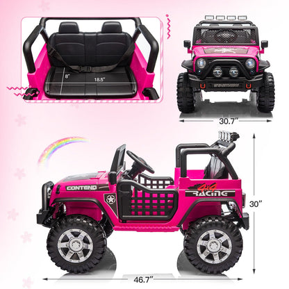 2-Seater Electric Toy Jeep for Kids with Remote Control, USB and Bluetooth Connectivity