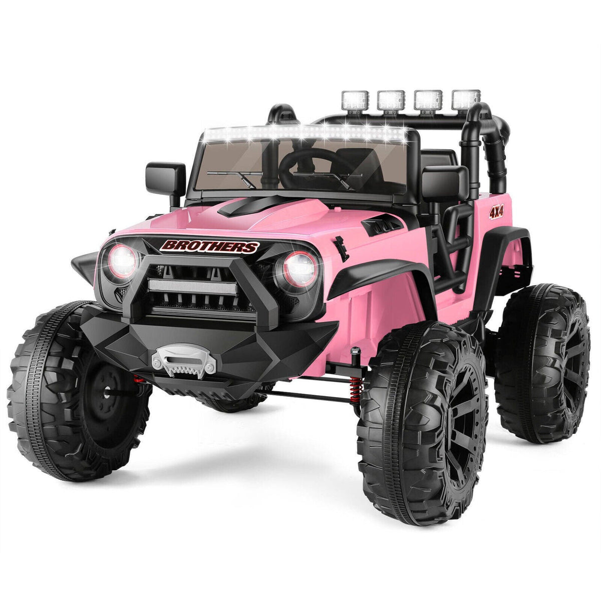 2-Seater Electric Ride On Jeep with 3 Speeds, MP3 Player, Remote Control, and LED Lights - Perfect for Kids!