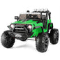 2-Seater Electric Ride On Jeep with 3 Speeds, MP3 Player, Remote Control, and LED Lights - Perfect for Kids!