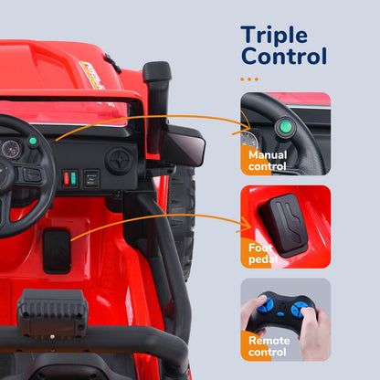 Electric Ride-On Car for Kids with Remote Control and MP3 Player - 12V, 2 Seats, LED Lights