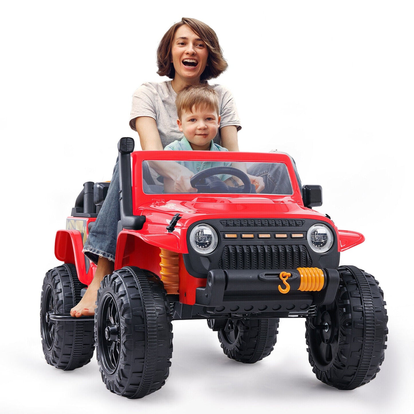 KLOKICK 12V 2-Seater Electric Ride-On Truck for Kids with Remote Control and LED Lights