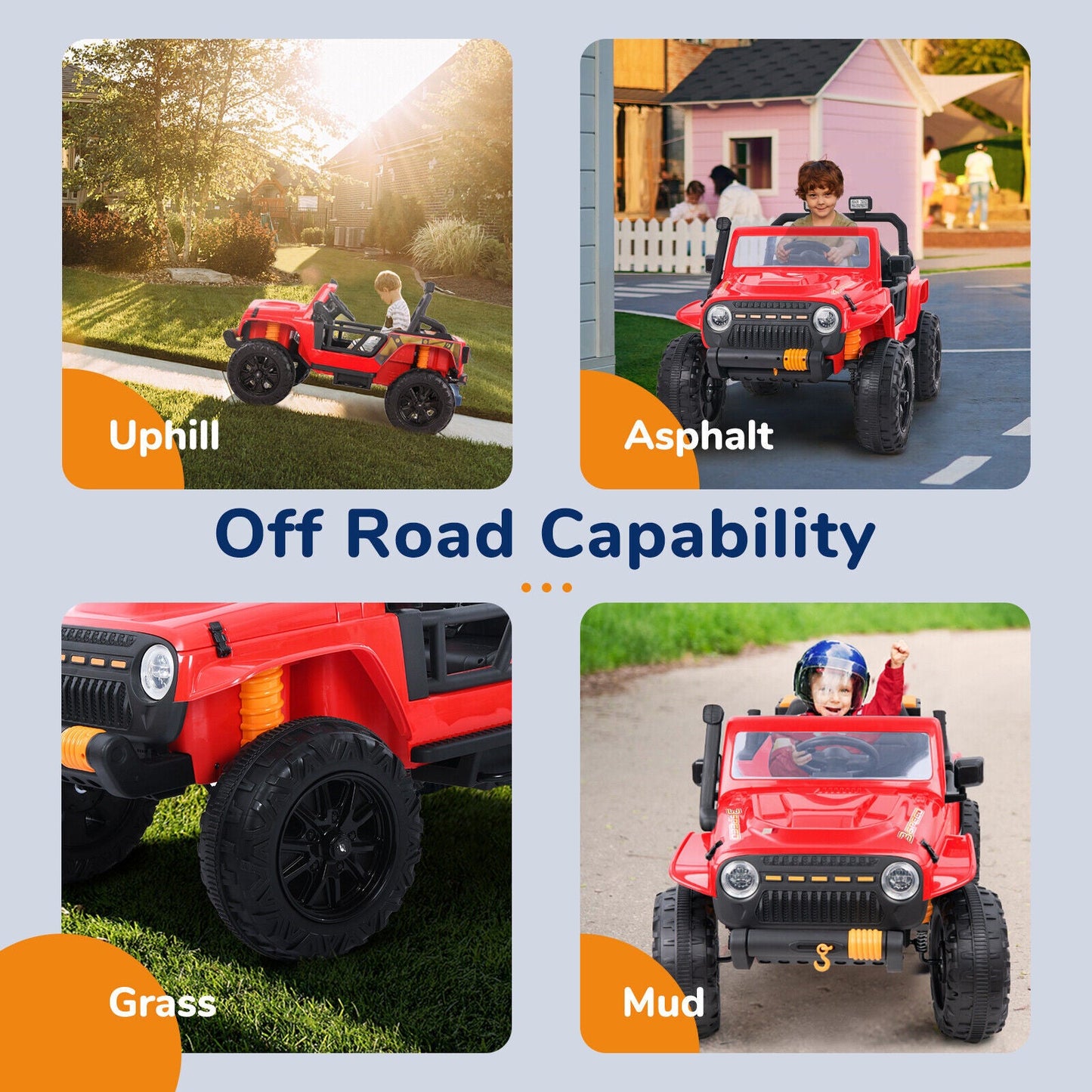 2-Seater 12V Ride-on Truck for Kids with Remote Control, LED Lights, FM Radio, and Bluetooth