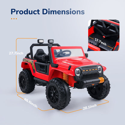 Bluetooth Ride-On Truck for Kids with Remote Control and LED Lights - Perfect for Parent-Child Bonding!