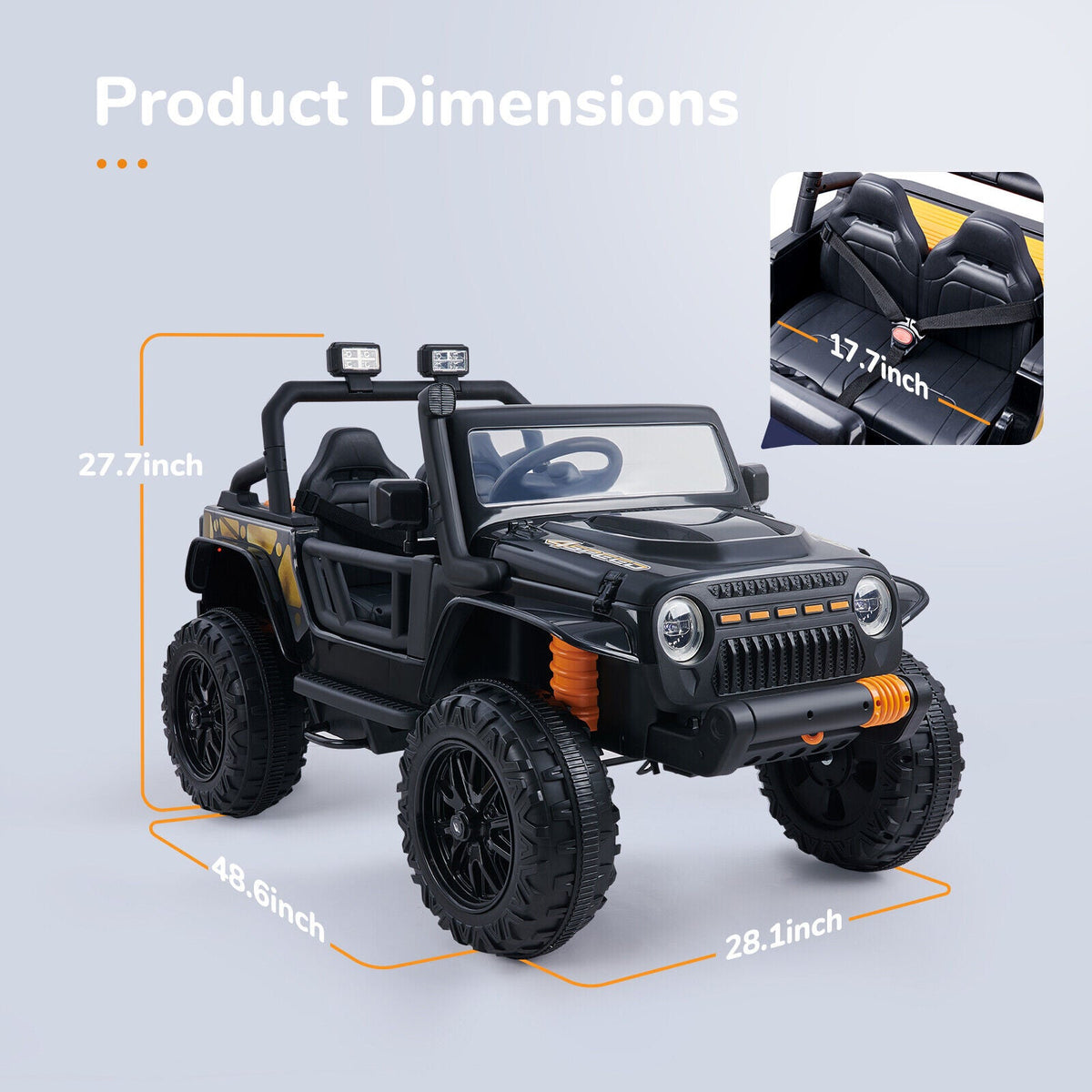 Electric Ride-On SUV Truck for Kids with Music, LED Lights, and Parent Seat - 12V