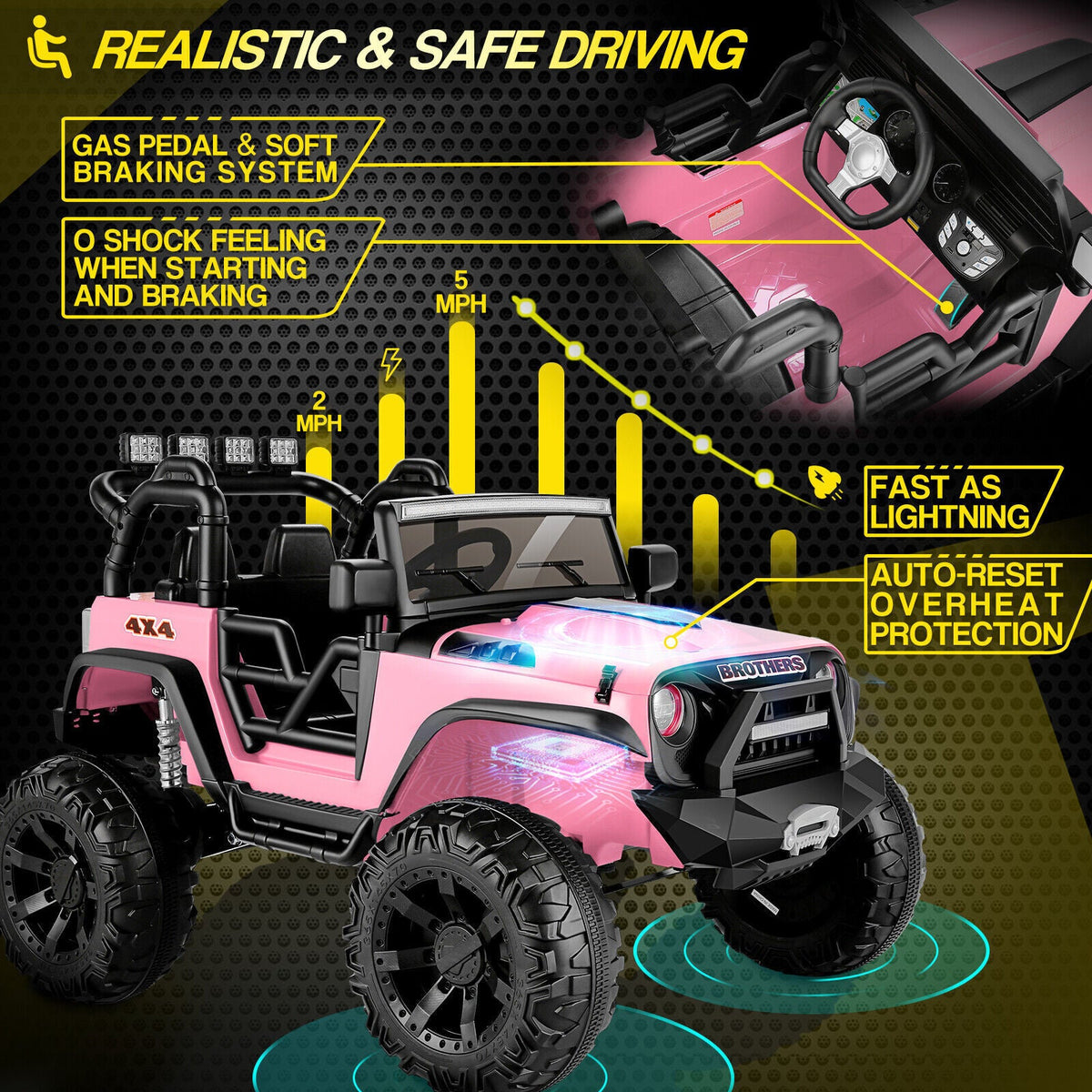 2-Seater 24V Electric Ride-On Truck with Bluetooth and Remote Control - 400W Power for A+ Fun!