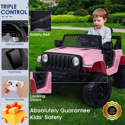 Electric 12V Ride-On Truck for Kids with Remote Control and Battery Power