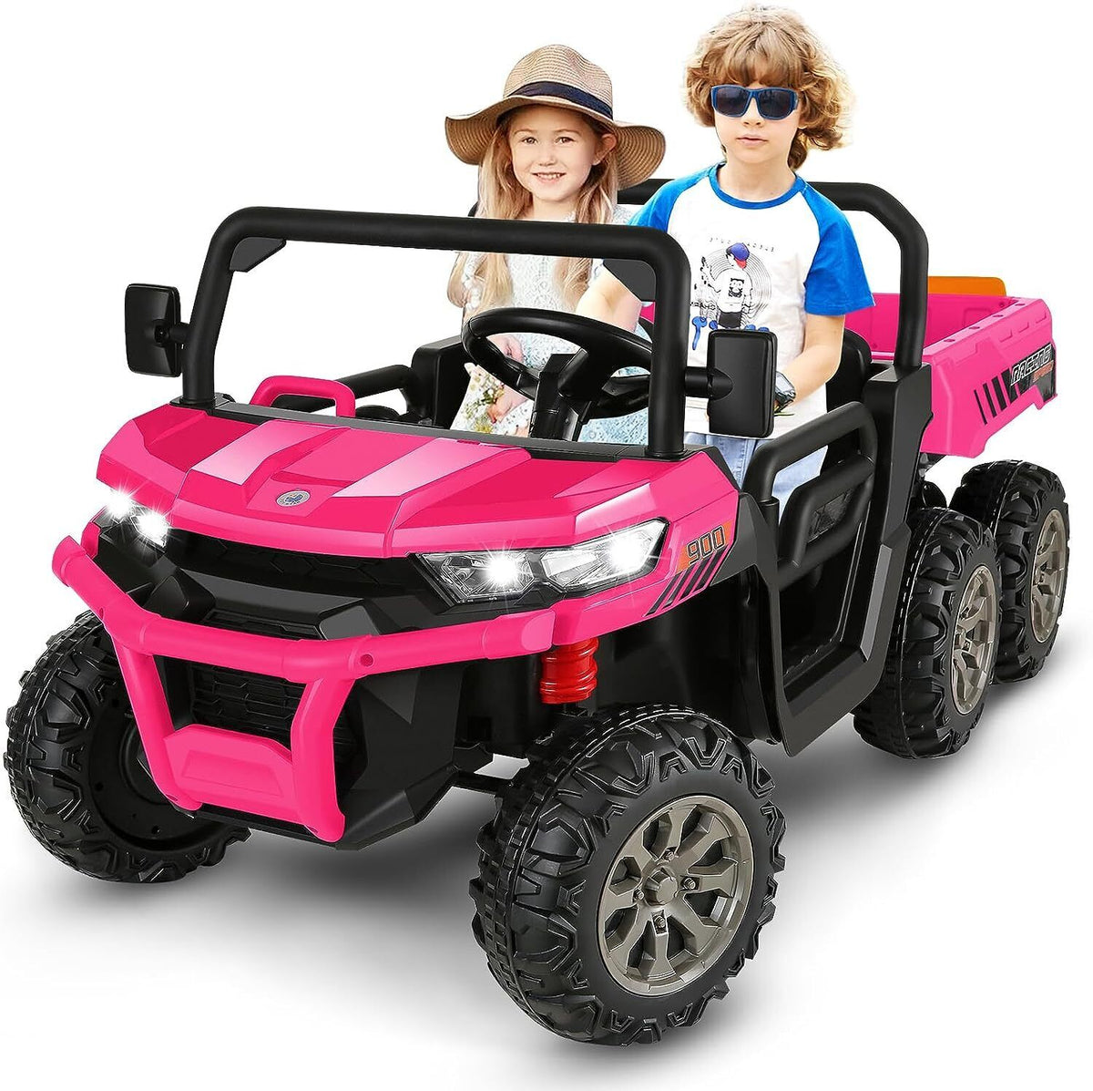 2-Seater Electric Ride-On Truck with Dump Bed and RC Control - 3 Speeds, 24V Power for Kids