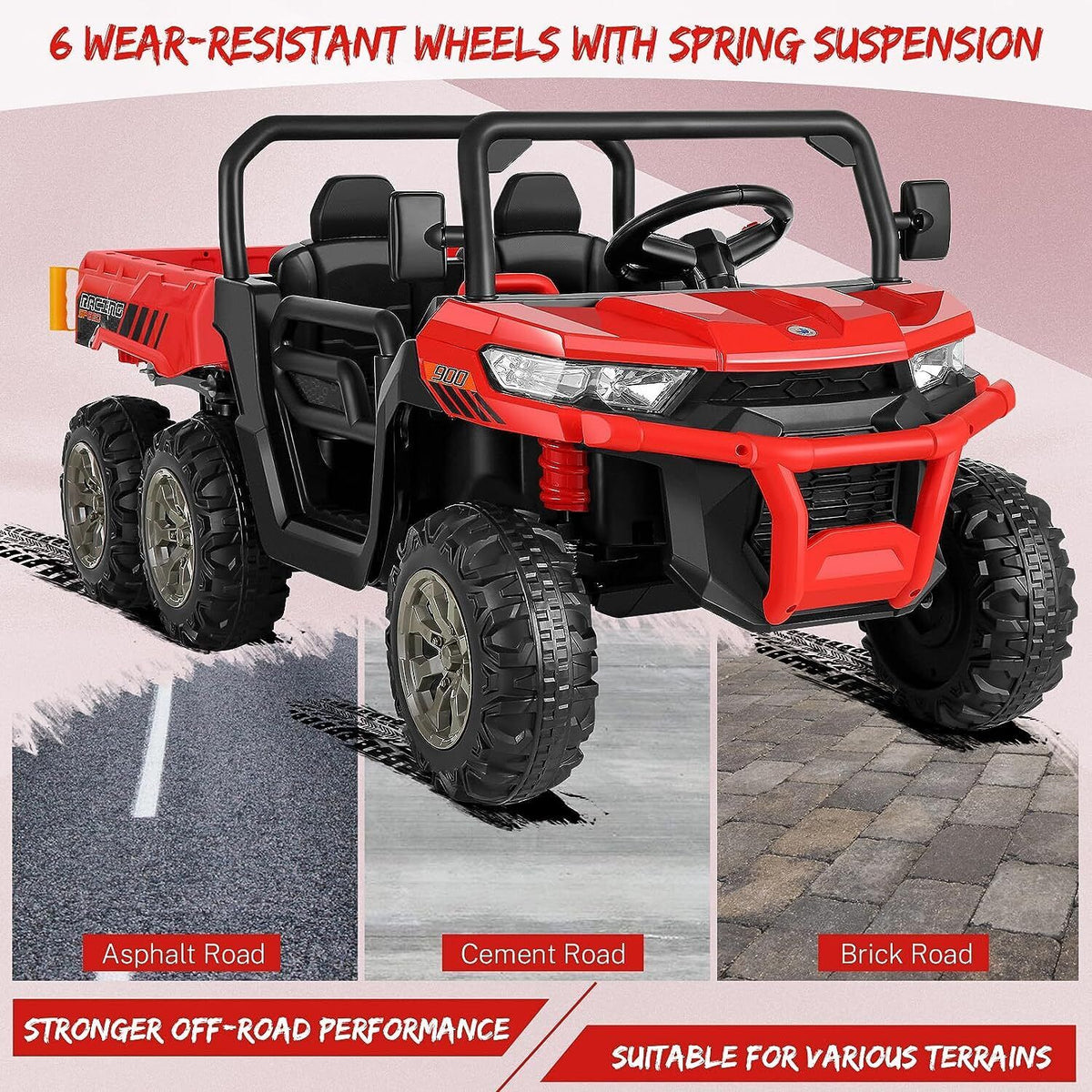 2-Seater Electric Truck Tractor for Kids with Dump Bed and 3 Speeds - 24V