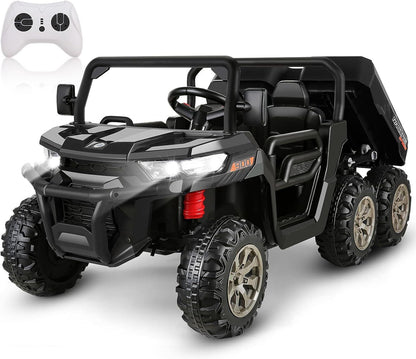 2-Seater Electric Truck Tractor for Kids with Dump Bed and 3 Speeds - 24V