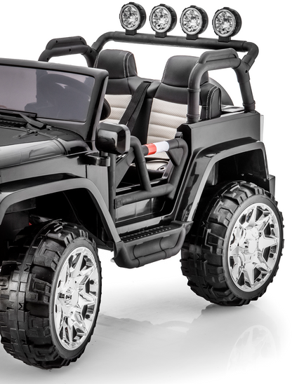 24 Volt 2 Seater 4x4 Electric Ride On Jeep Style Rubber Tires Fully Loaded Truck UTV ATV For Kids W/Magic Cars® Wireless Parental Control