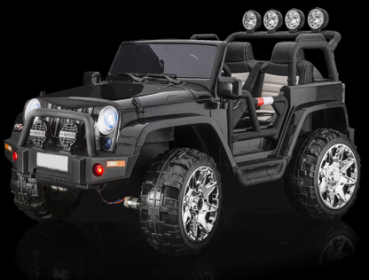 2 Seater 24 Volt 4x4 Electric Ride On Jeep Style Rubber Tires Fully Loaded Truck ATV UTV For Kids W/Magic Cars® Wireless Parental Control