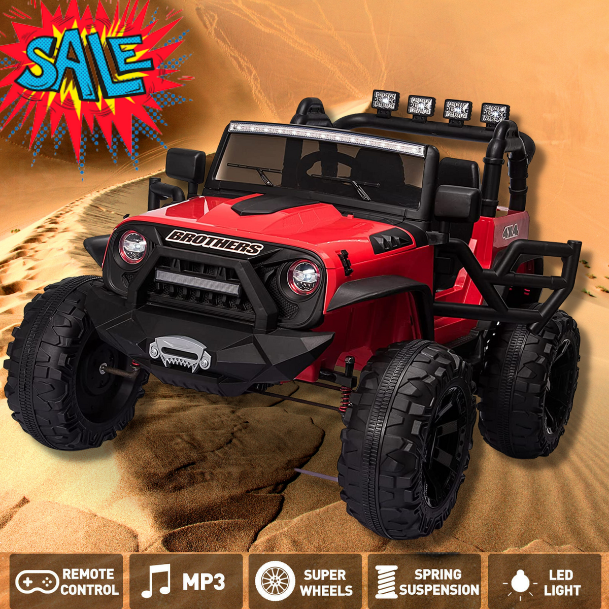 2-Seater Kids Electric Car with Parental Remote Control - 24V Ride On Truck for USA