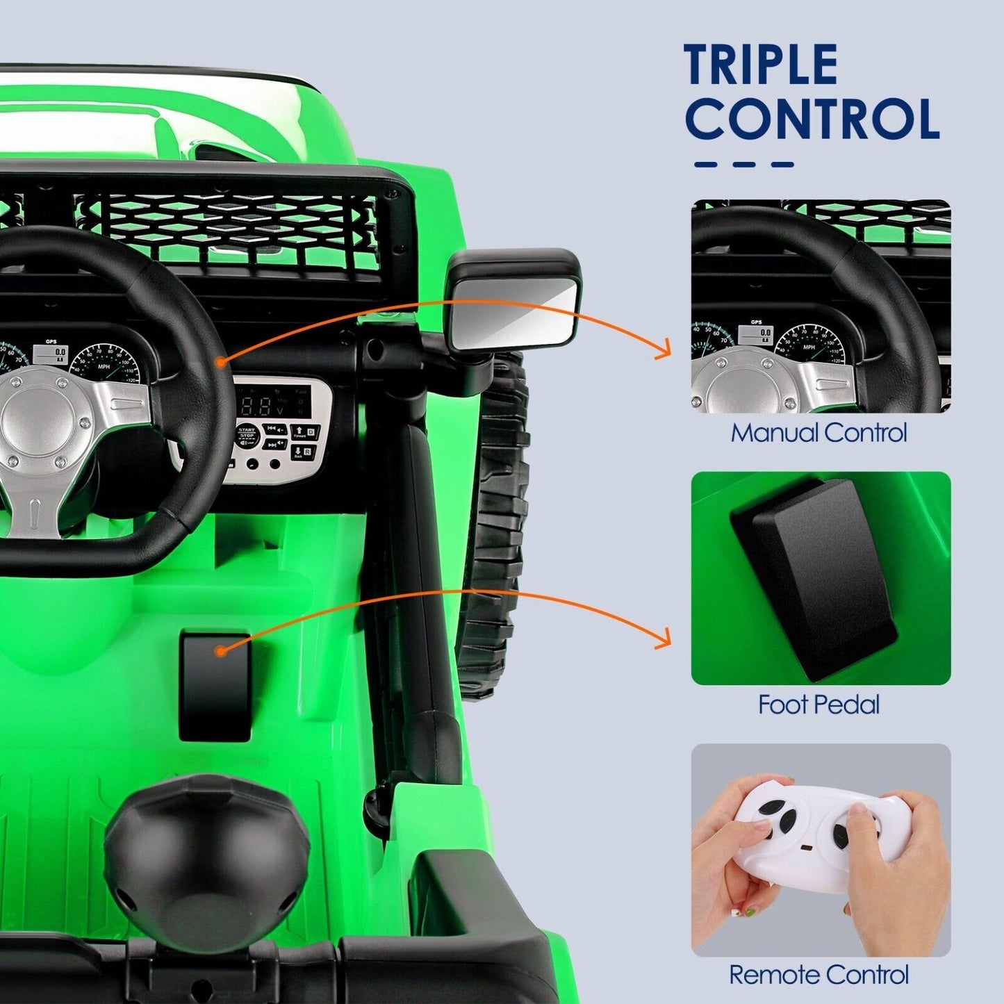 2-Seater Kids Electric Car with Parental Remote Control and MP3 Player - 12V Ride On Truck