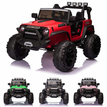 24V 400W Kids Electric Jeep with Remote Control and LED Lights - 2-Seater Ride On Car