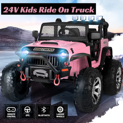 2-Seater Kids Ride On Truck with Remote Control and Dual 200W Motors