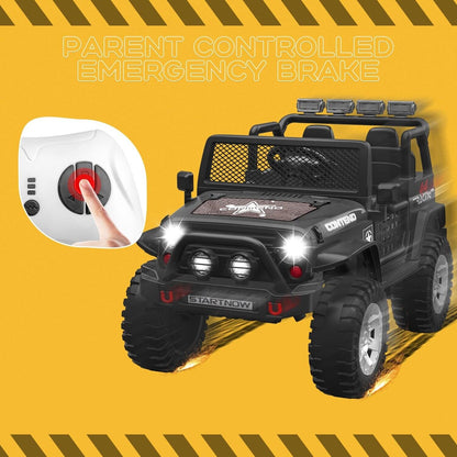 2-Seater Kids Ride-On Truck with Remote Control, LED Lights, Music, and Double Doors