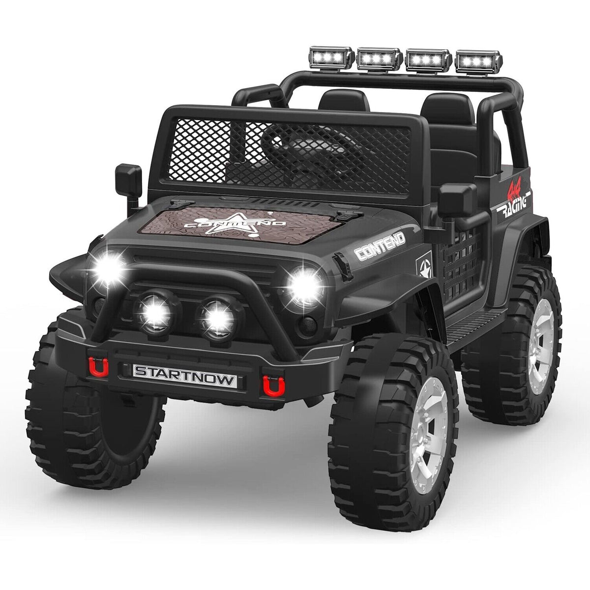 2-Seater Kids Ride-On Truck with Remote Control, LED Lights, Music, and Double Doors