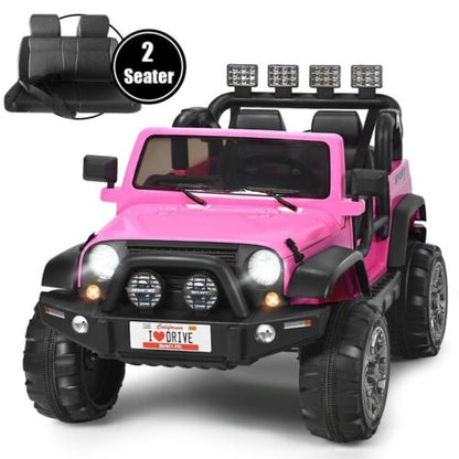 2-Seater Toddler Ride-On Truck with Remote Control and Lights - 12V Driving Toy Car